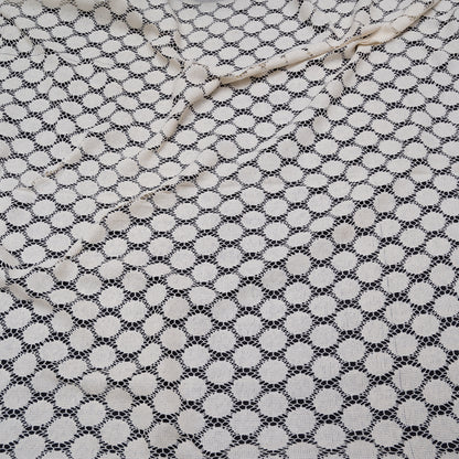 Off White Small Circle Design Dyeable Cotton Net (SKU: N-161)