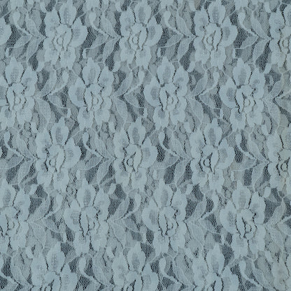 White Floral Design Dyeable Lycra Nylon Net (SKU: N-1)