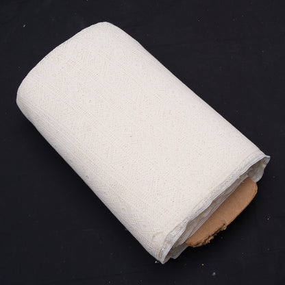 Off White Geometric Design Dyeable Cotton Net (SKU: N-286)