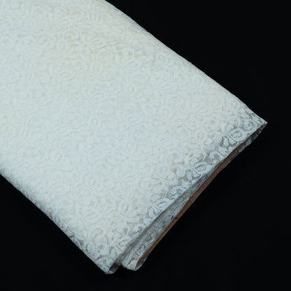 White Floral Design Dyeable Nylon Net (SKU: N-2)