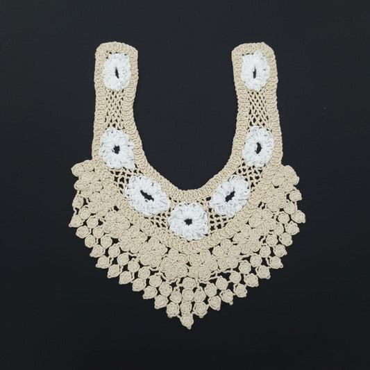 Off White Dyeable Cotton Lurex Patch ( Width : 8 Inch & Length : 10.5 Inch )