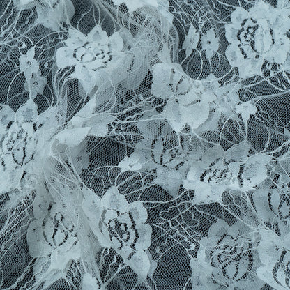 White Lotus Floral Design Dyeable Nylon Net (SKU: N-3)