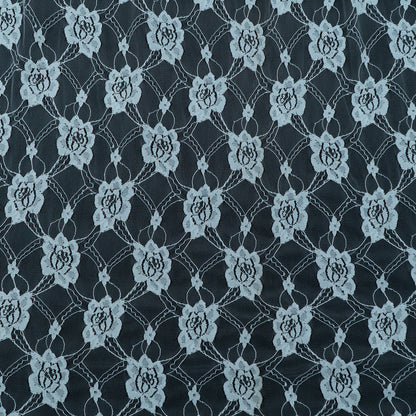 White Lotus Floral Design Dyeable Nylon Net (SKU: N-3)