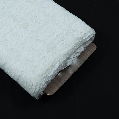 White Lotus Floral Design Dyeable Nylon Net (SKU: N-3)