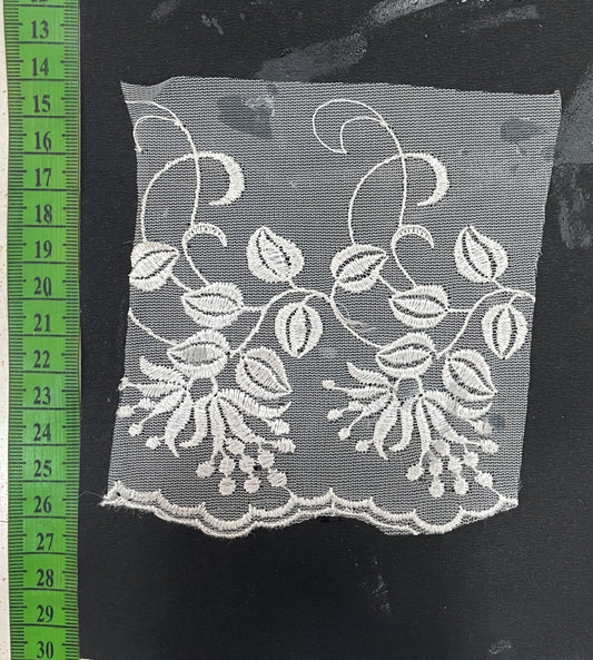 White Cotton Dyeable Net Lace (Sku: N-42)