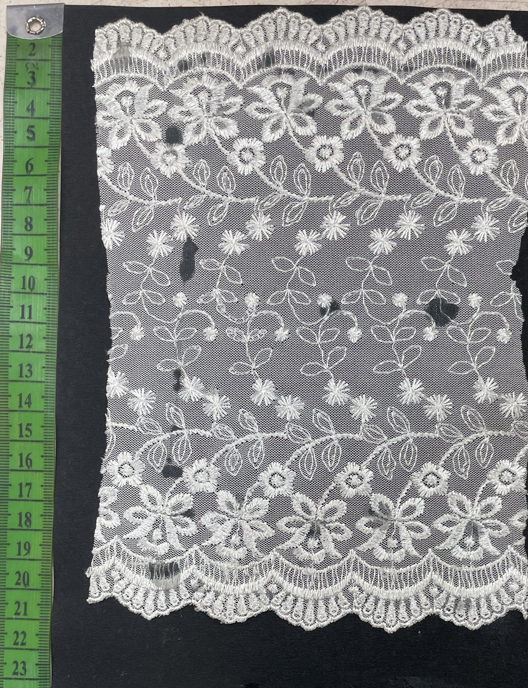 White Cotton Dyeable Net Lace (Sku: N-49)