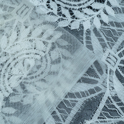 White Floral Design Dyeable Nylon Net Pannel  (SKU: N-5)