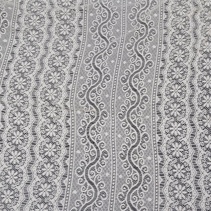 Off White floral Design Dyeable Cotton Nylon Net (SKU: N-61)