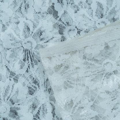 White Floral Design Dyeable Nylon Net (SKU: N-6)