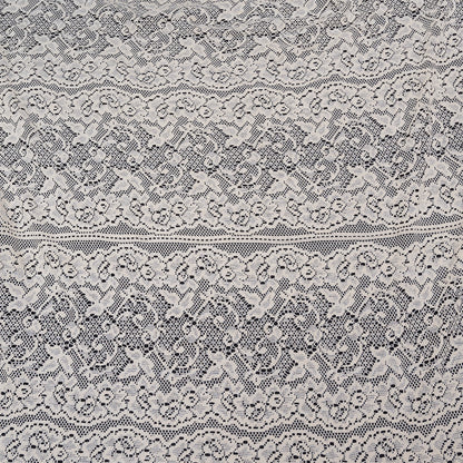 Off White Floral Cotton Net (SKU: N-77)