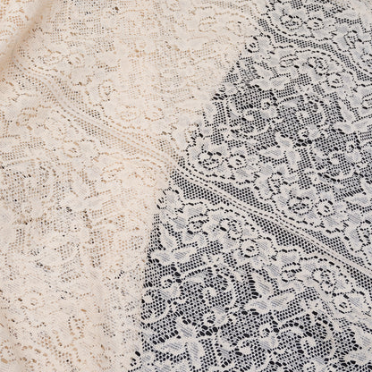 Off White Floral Cotton Net (SKU: N-77)