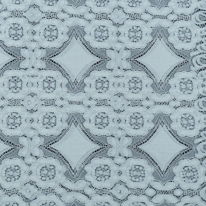 White Abstract Design Dyeable Nylon Net Pannel (SKU: N-7)