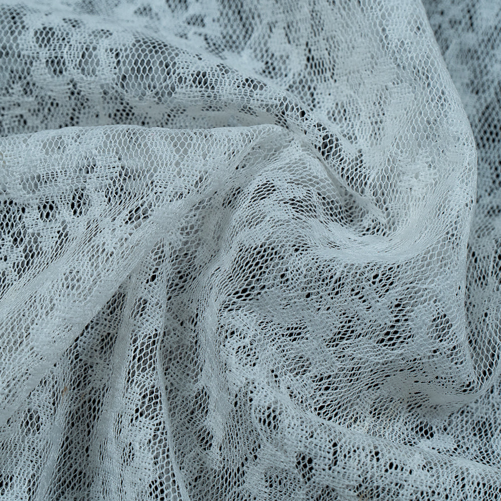 White Small Floral Design Nylon Net (SKU: N-9)