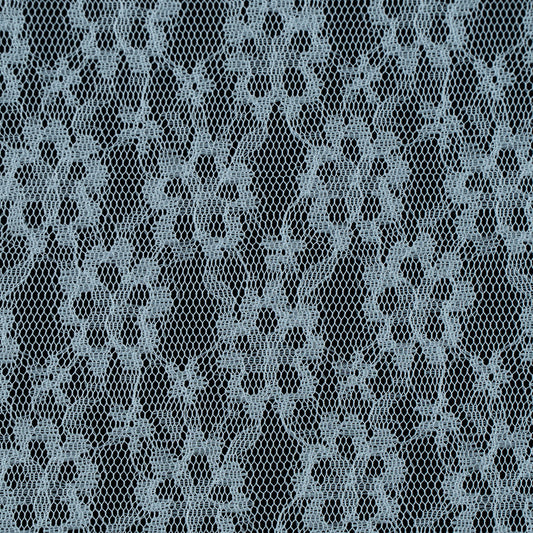 White Floral Nylon Dyeable Net Fabric - 54" (137 cm)
