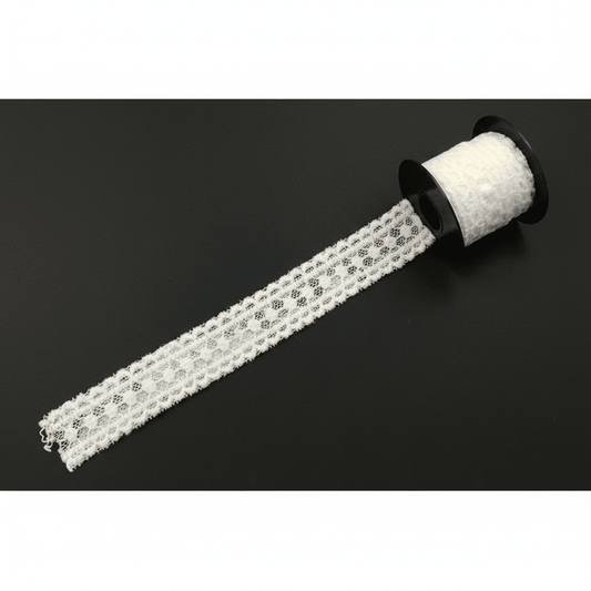 White Cotton Dyeable Net Lace (Width : 0.5 Inch & Sku: NL-13)