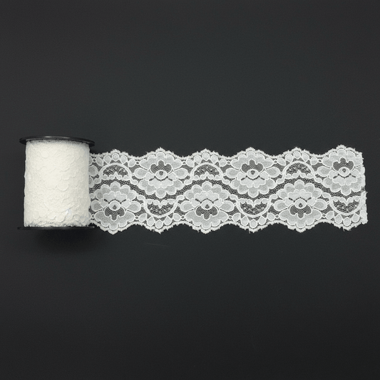 White Cotton Dyeable Net Lace (Width : 3 Inch & Sku: NL-17)