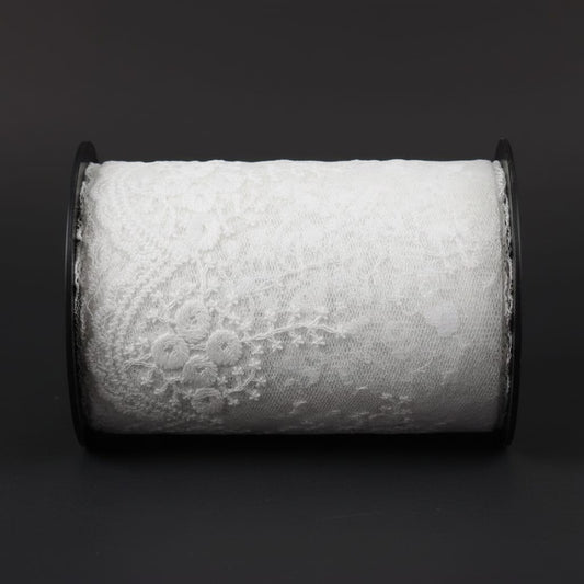 White Cotton Dyeable Net Lace (Width : 4 Inch & Sku: NL-2)