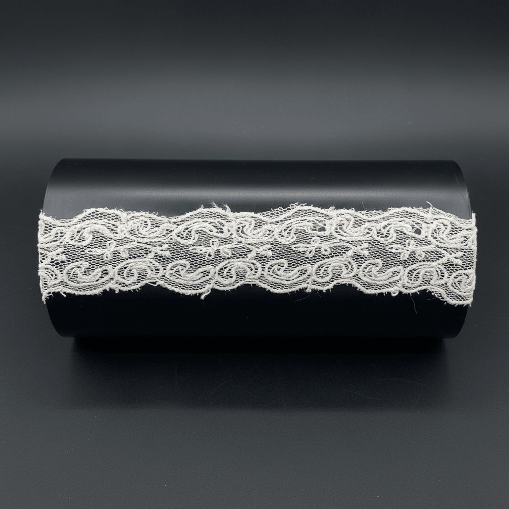 White Cotton Dyeable Net Embroidered Lace (Width : 1 Inch & Sku: NL-24)