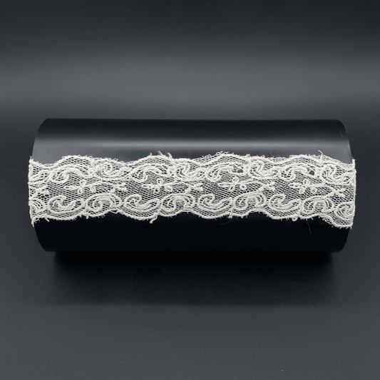 White Cotton Dyeable Net Embroidered Lace (Width : 1 Inch & Sku: NL-24)