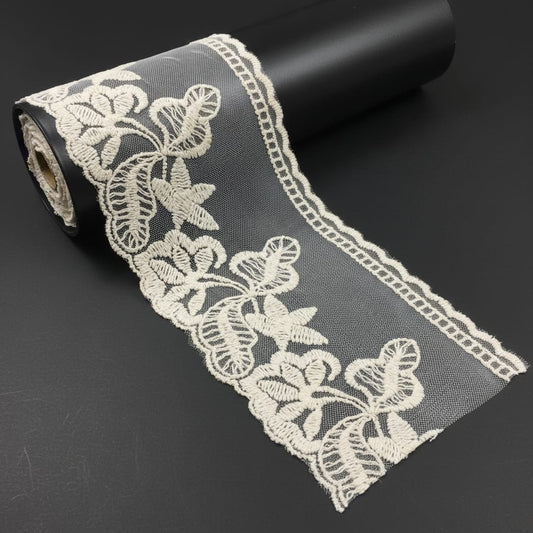 White Cotton Dyeable Net Lace (Width : 2.5 Inch & Sku: NL-3)