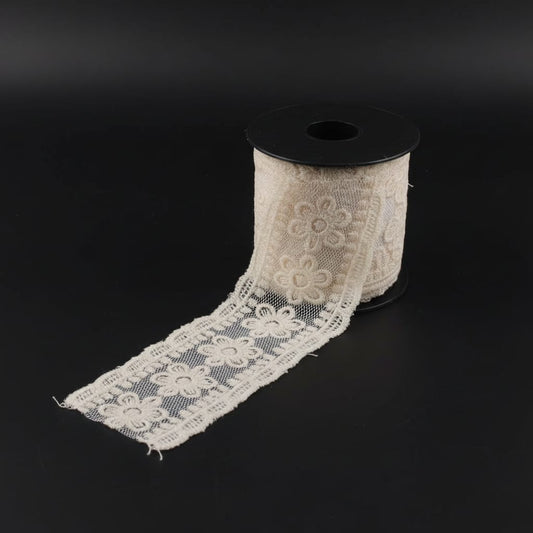 White Cotton Dyeable Net Lace (Width : 1.5 Inch & Sku: NL-4)