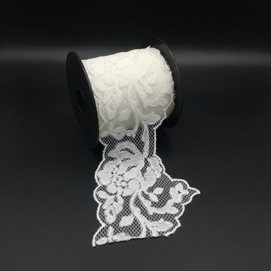 White Cotton Dyeable Net Lace (Width : 2.5 Inch & Sku: NL-5)