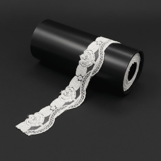 White Cotton Dyeable Net Embroidered Lace (Width : 1 Inch & Sku: NL-58)