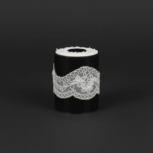 White Cotton Dyeable Net Embroidered Lace (Width : 1.5 Inch & Sku: NL-60)