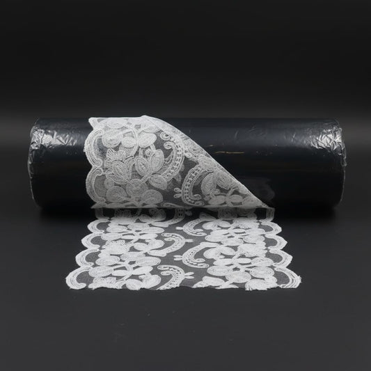 White Cotton Dyeable Net Lace (Width : 6.5 Inch & Sku: NL-8)