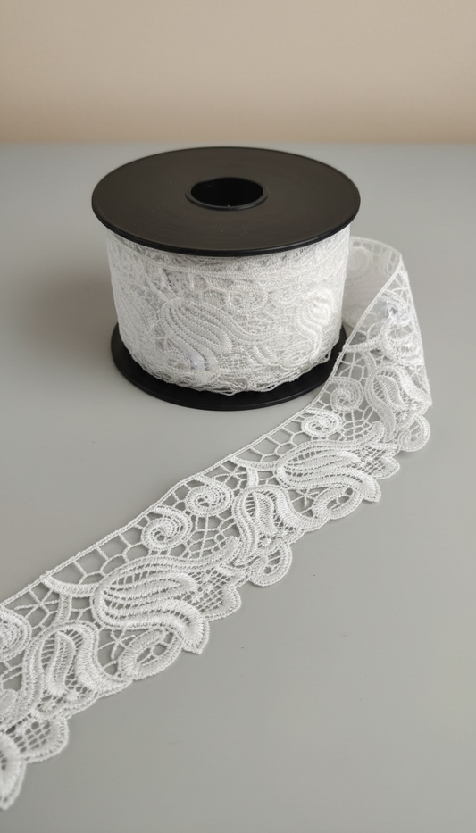 White Polyester Lace ( Width : 2.5 Inch & P-127 )