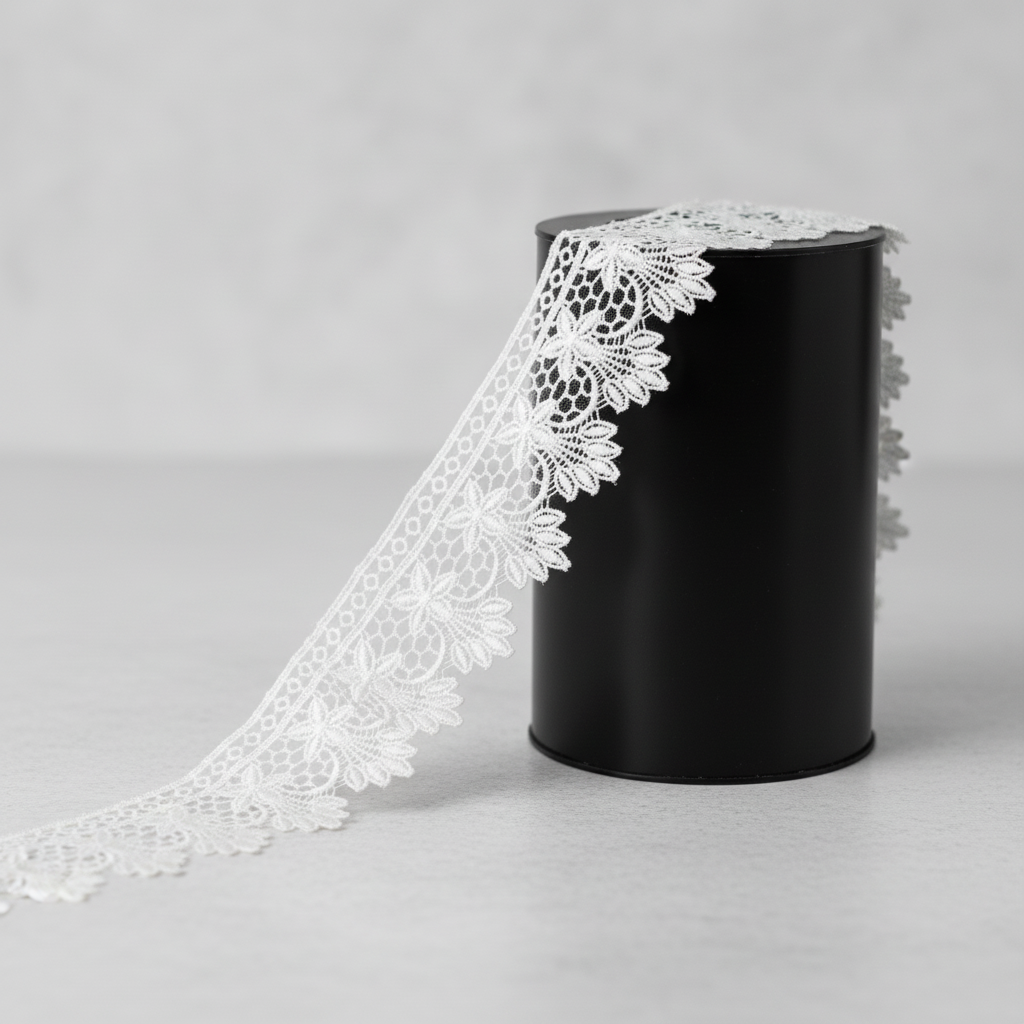 White Polyester Lace ( Width : 2 Inch & SKU: P-199 )