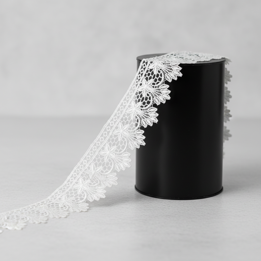 White Polyester Lace ( Width : 2 Inch & SKU: P-199 )
