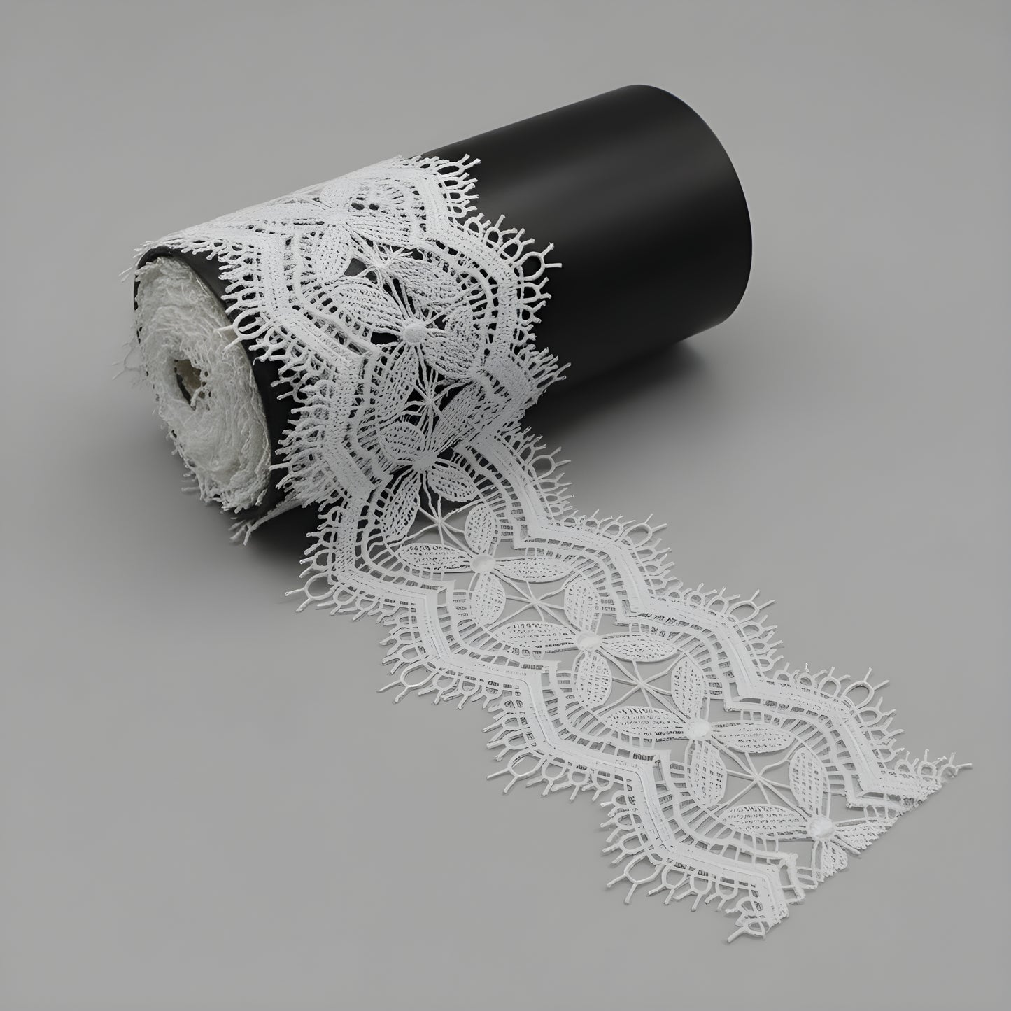 White Polyester Lace (Width : 2.5 Inch & P-214)