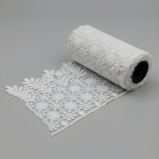White Polyester Lace (Width : 5 Inch & P-217)