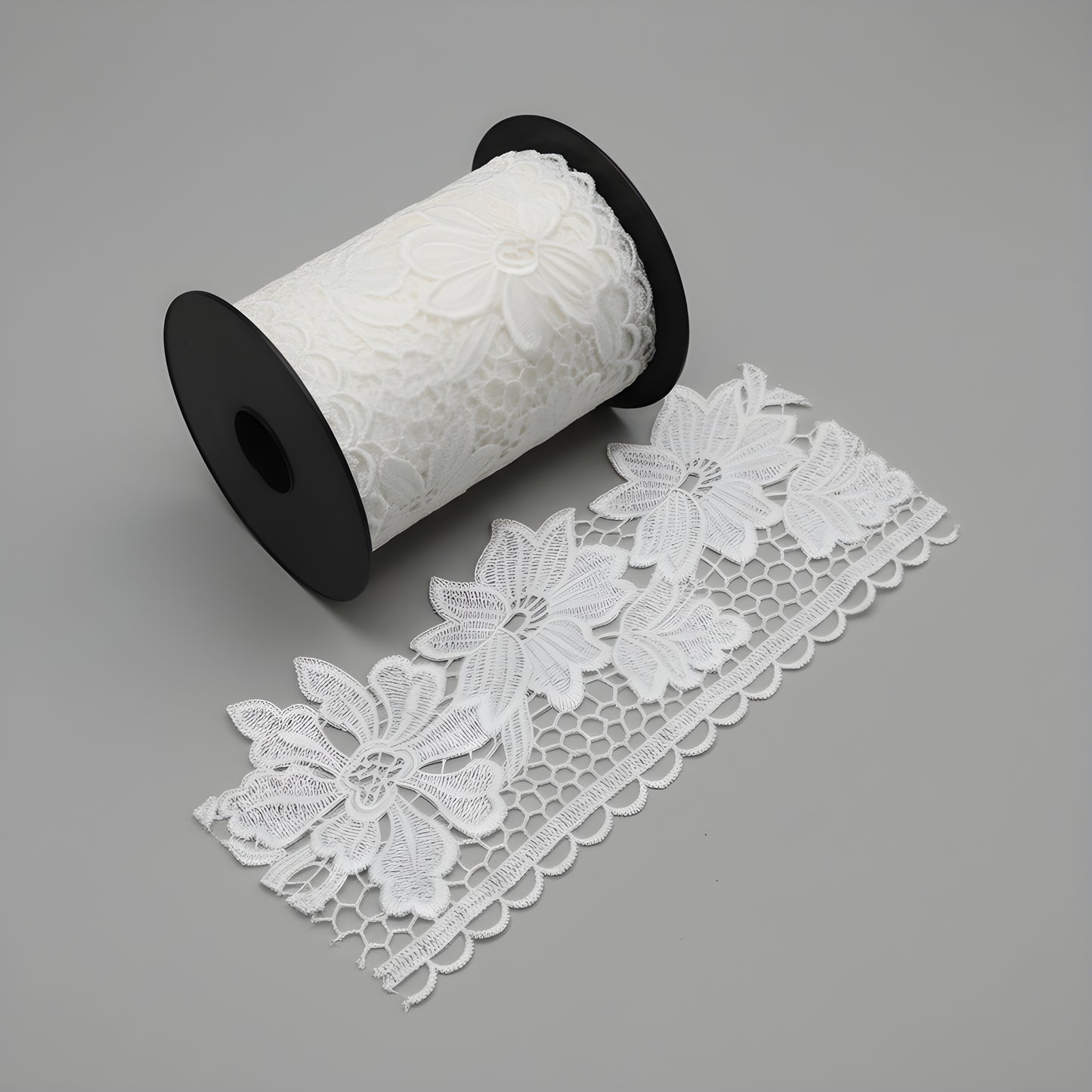 White Polyester Lace (Width : 4 Inch & P-219)