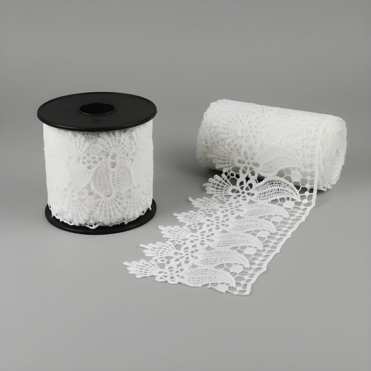 White Polyester Lace (Width : 3.5 Inch & P-235)