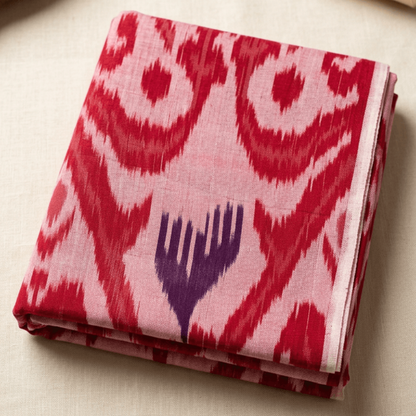 Red Fine Quality Handloom Cotton For Dress Material | Width: 44"