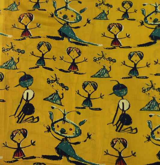 Yellow Base Kids Rayon Print