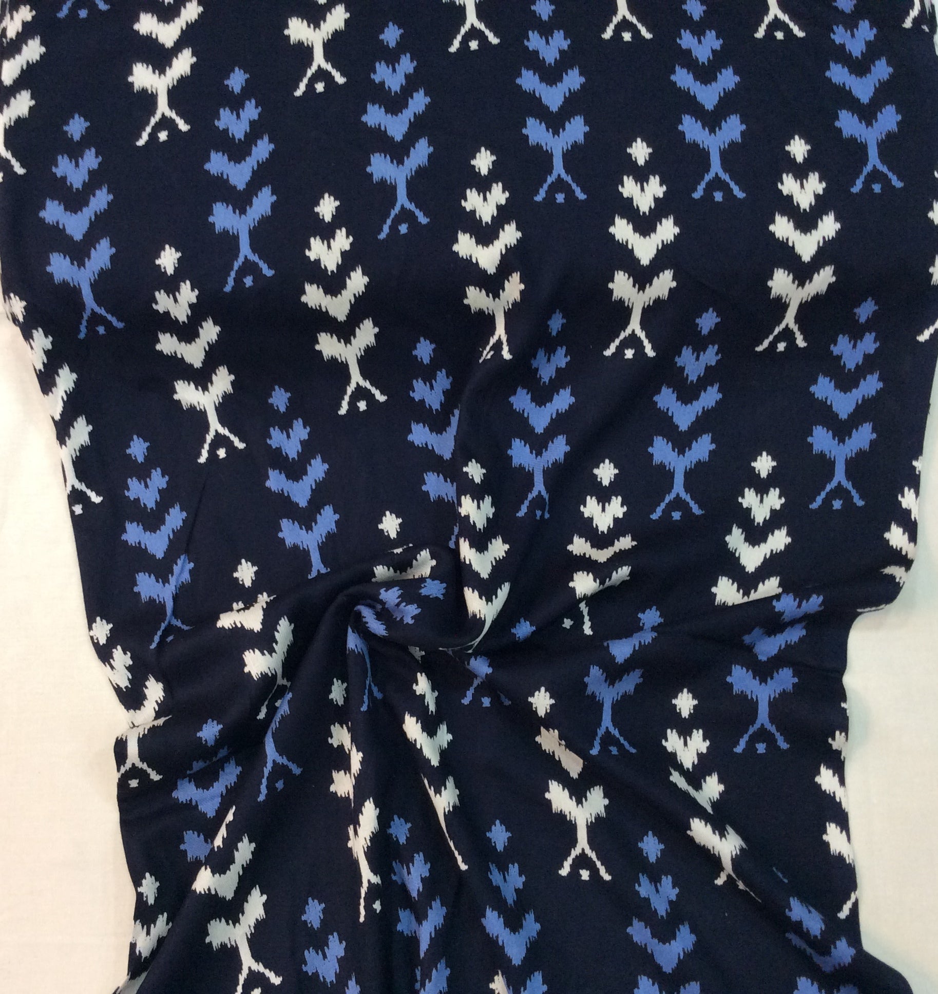 Blue & White Rayon Print