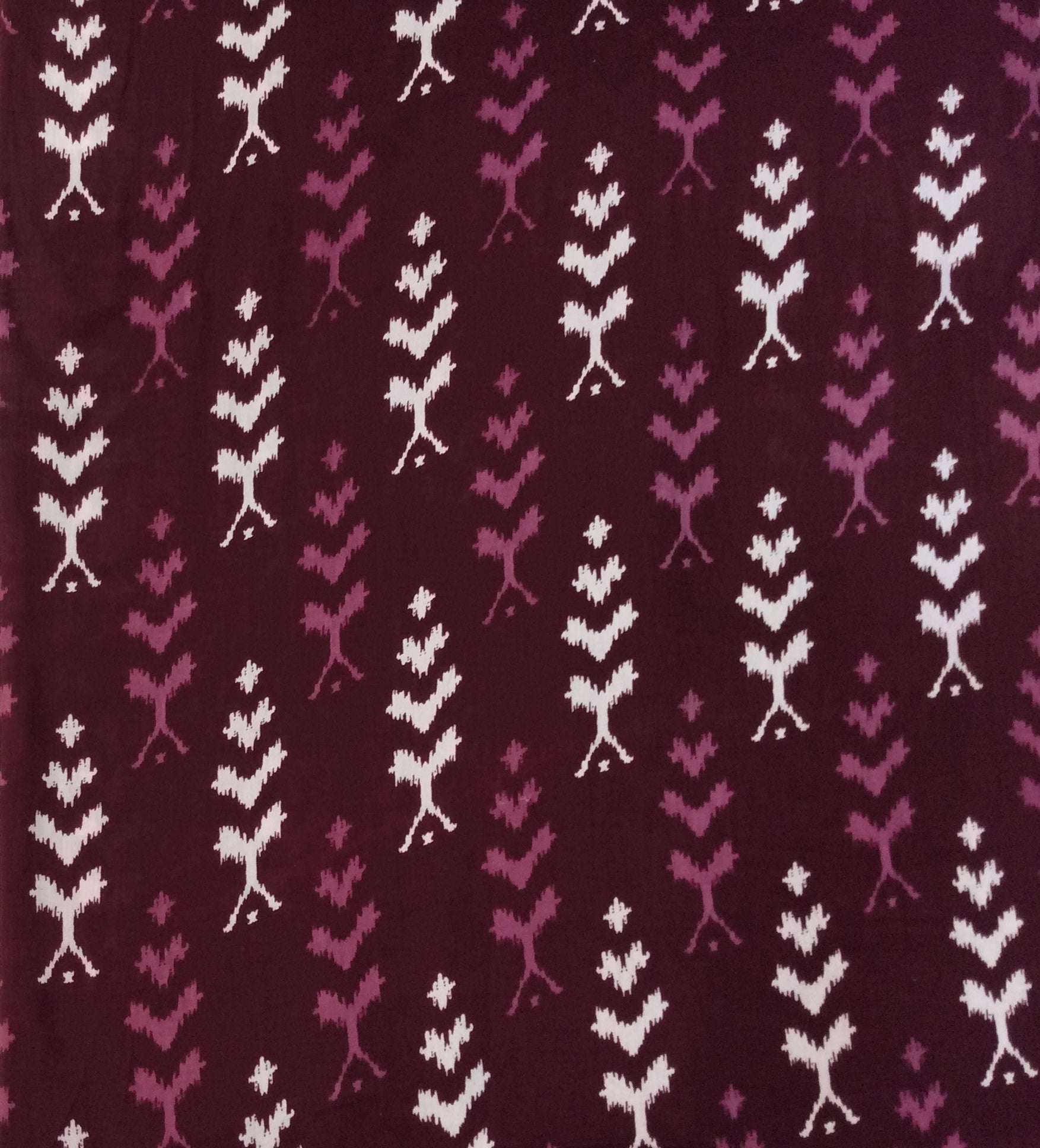 Maroon & White Rayon Print