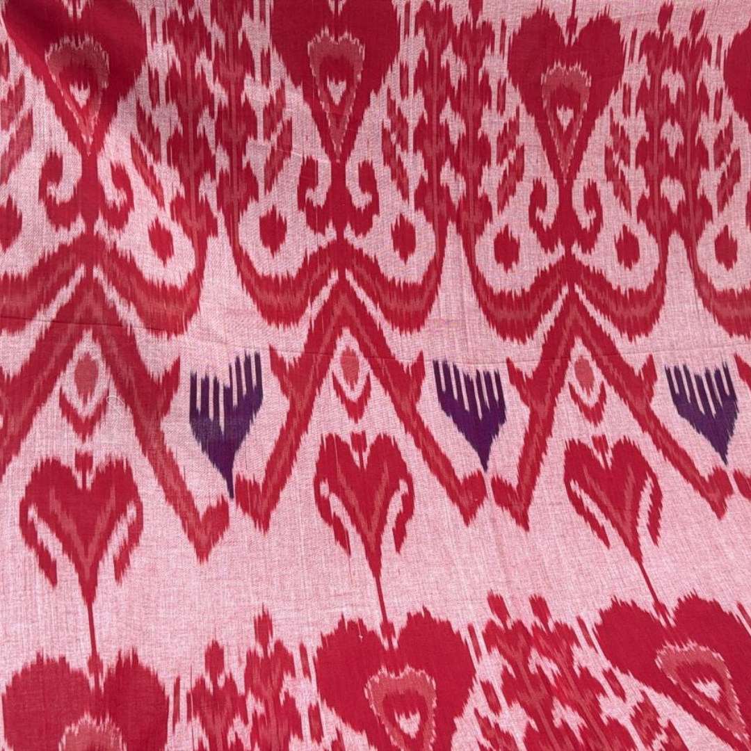 Red Fine Quality Handloom Cotton For Dress Material | Width: 44"
