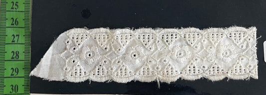 White Cotton Dyeable Schiffli Lace (Sku: S-101)