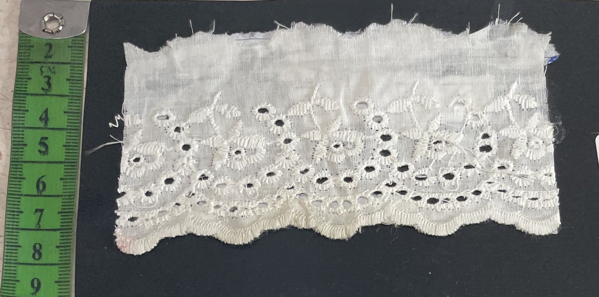 White Cotton Dyeable Schiffli Lace (Sku: S-102)