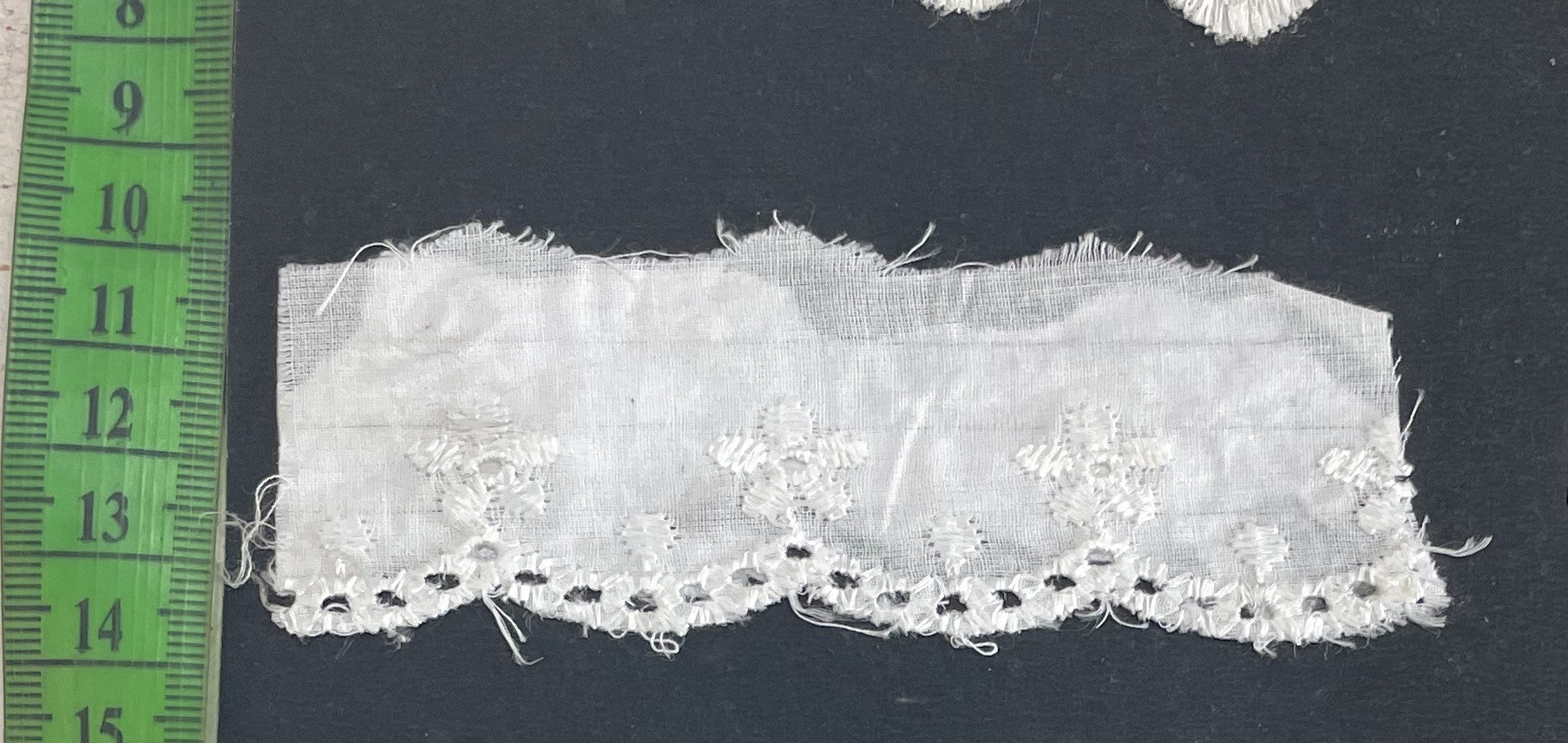 White Cotton Dyeable Schiffli Lace (Sku: S-107)