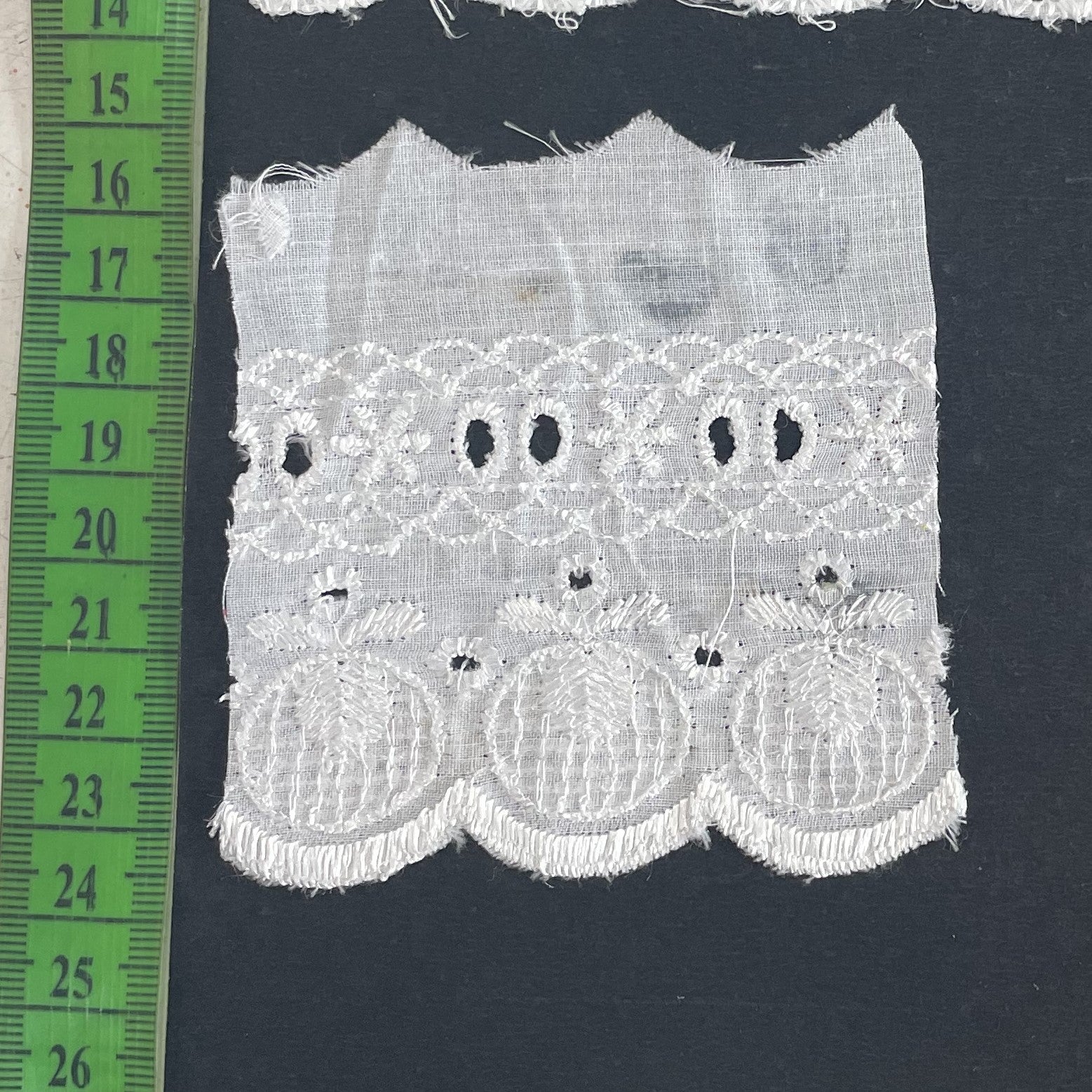 White Cotton Dyeable Schiffli Lace (Sku: S-108)