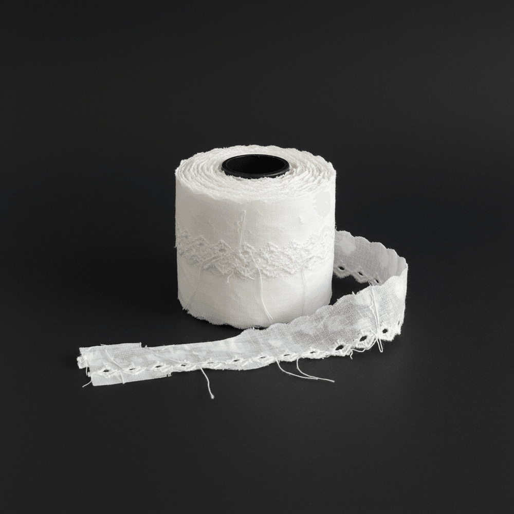 White Cotton Dyeable Schiffli Lace (Width : 0.5 Inch & Sku: S-109)