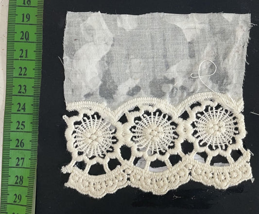 White Cotton Dyeable Schiffli Lace (Sku: S-11)