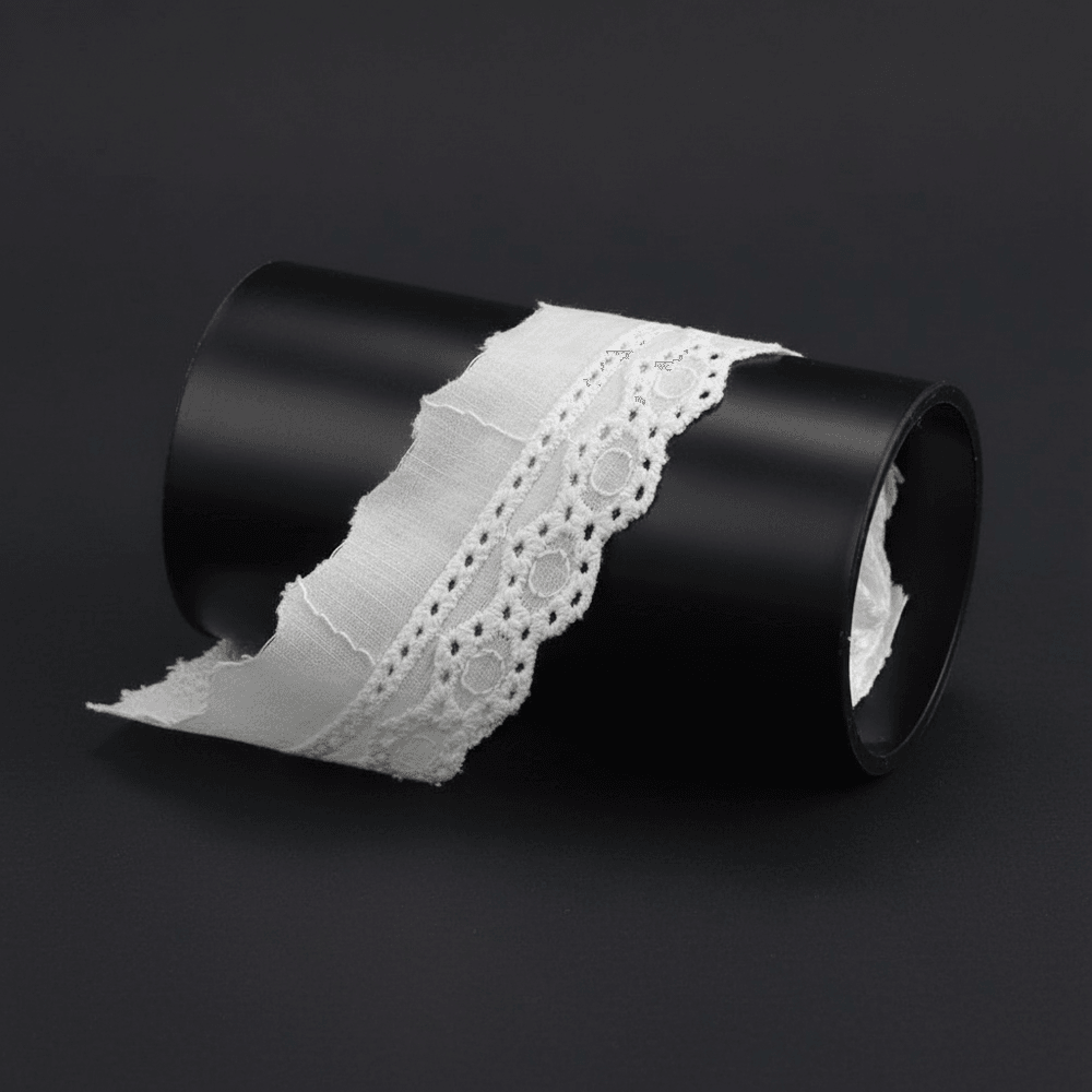 White Cotton Dyeable Schiffli Lace (Width : 1 Inch & Sku: S-113)