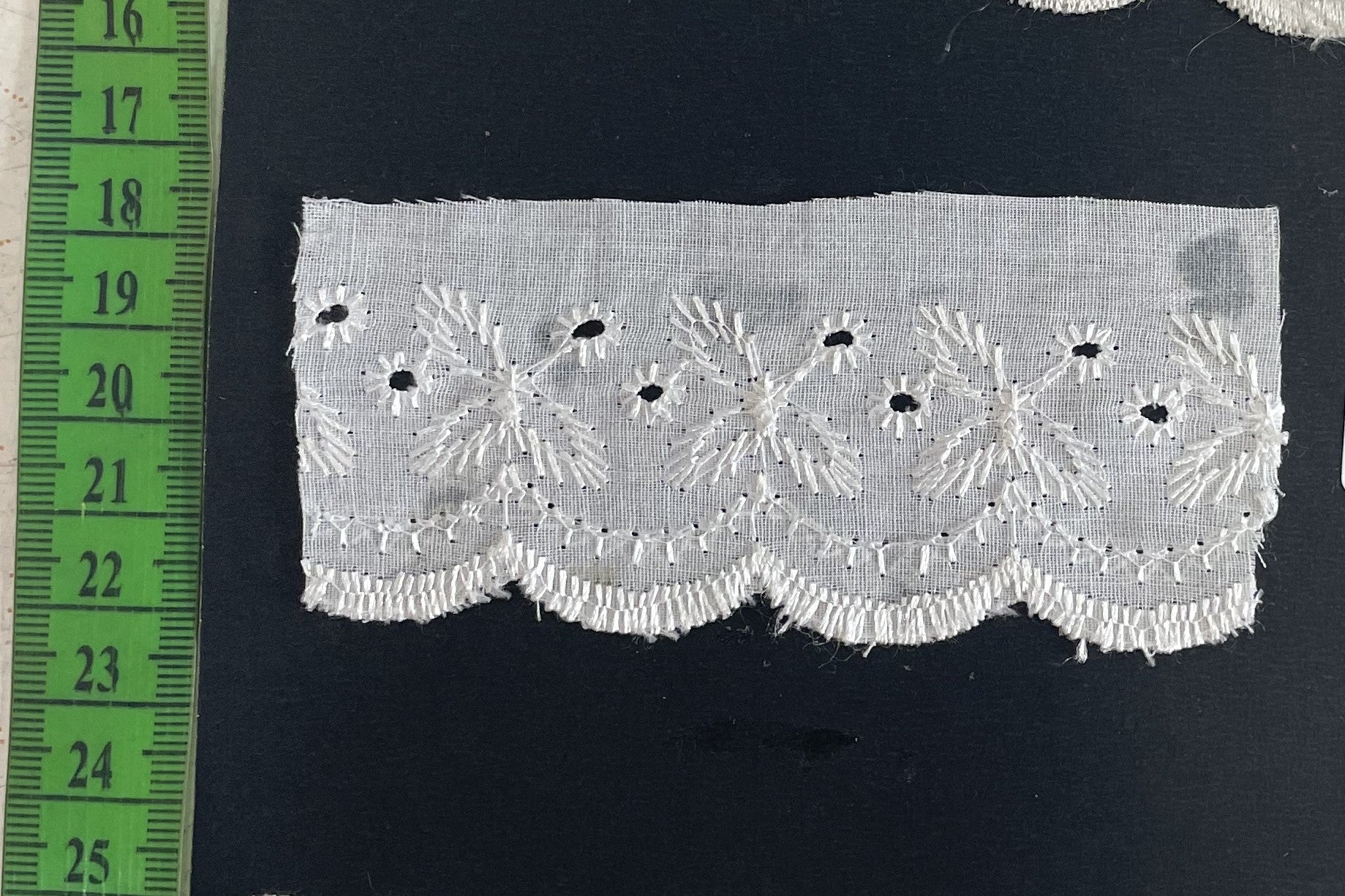 White Cotton Dyeable Schiffli Lace (Sku: S-117)