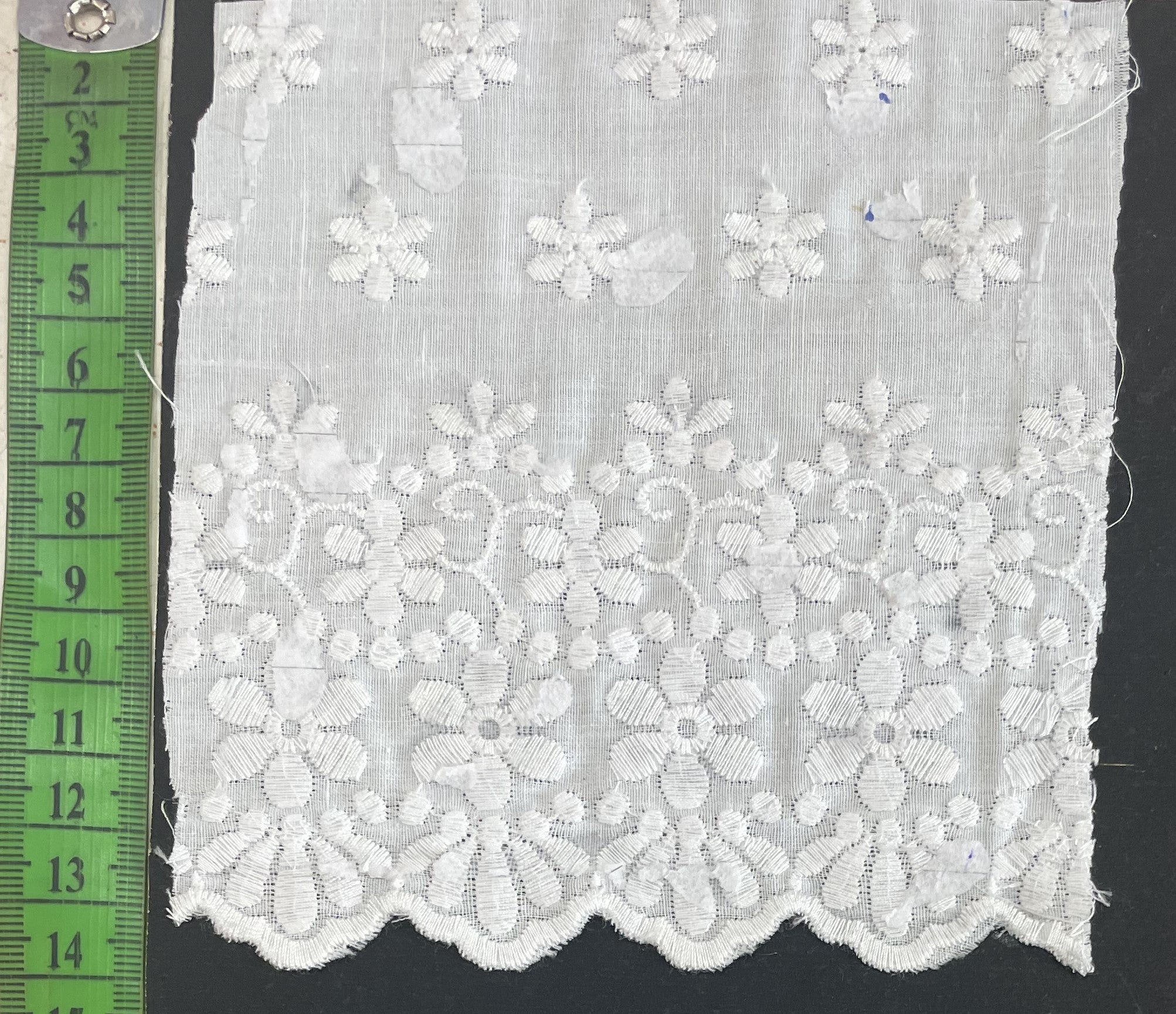 White Cotton Dyeable Schiffli Lace (Sku: S-12)